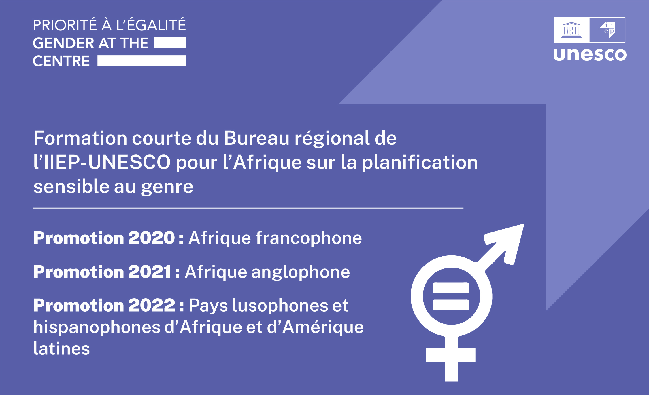 Programme 2020 > 2022 - Formation courte sur la planification de l'éducation sensible au genre - IIPE-UNESCO Dakar